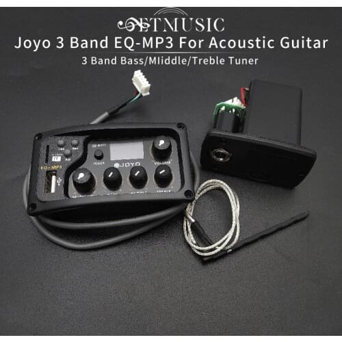 JOYO EQ-MP3 Acoutsic guitar Equalizer 3 Bands EQ Independent Music Volume control with Guitar tuner and TF card slot