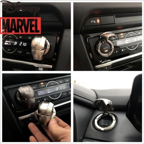 Marvel Iron Man Car Interior Modification One-button Start Button Protective Cover Ignition Switch Metal Decoration