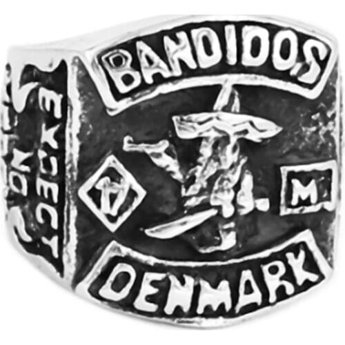 Motorcyclist Ring Jewelry punk MC Club 1% motorcyclist skeleton man ring size 7-14 rings