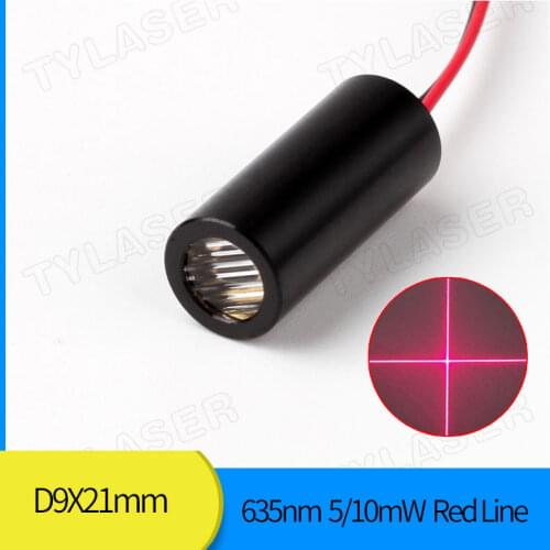 9mm 635nm 5mW 10mW Red Cross Line Laser Module Industrial Grade APC Driver TYLASERS