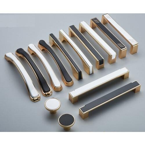 Fashion Mirror Drawer Kitchen Knob Cabinet Cupboard Handle Closet Dresser Pull Nordic Style Silver Black Zinc AlloyHardware