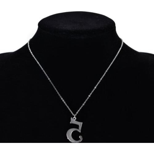 STRATHSPEY Fashion Women Accessories Slim Link Chain Alloy Polished Figure Number 5 Pendant Necklace For Girls Gifts Gold Silver