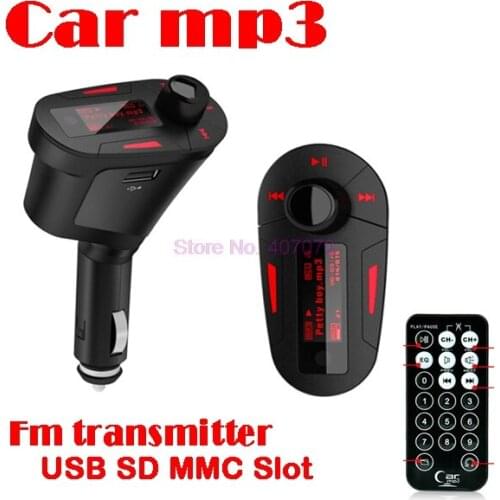By DHL/Fedex 100pcs Auto Car MP3 Player Wireless FM Transmitter Modulator MP3/WMA USB/SD/MMC Slot with Remote and box