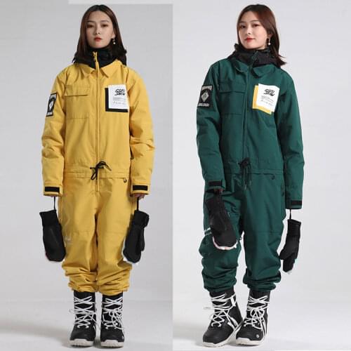 Men Women Ski Jumpsuit Overalls Ski Suit Winter Outdoor Warm Breathable Windproof Waterproof Snowboard Suit Ski Jacket And Pants
