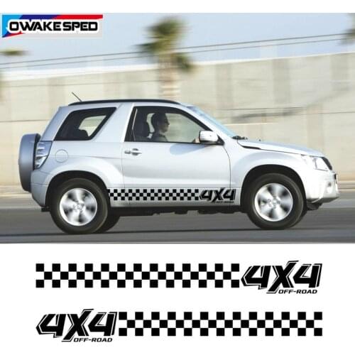 4X4 OFF ROAD Stripes Decal For Suzuki Grand Vitara AT MT Car Body Door Side Decor Stickers Fit 3-5 doors Sport Decals