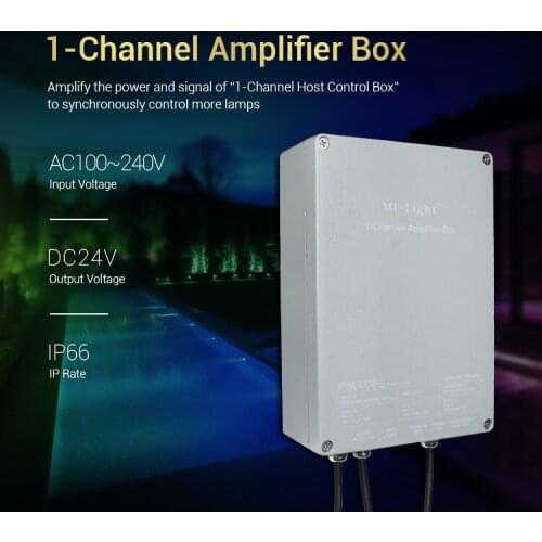 New Miboxer SYS-PT2 1-Channel led Amplifier Box Input AC100~240V Output DC24V Max 200W Waterproof IP66 LED controller