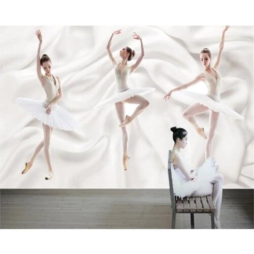 Beibehang 3D stylish stereoscopic silk fabric papel de parede 3d wallpaper modern brief ballet dance room murals background