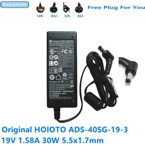 Original HOIOTO ADS-40SG-19-3 19030G DA-30D19 AC Adapter 19V 1.58A 30W Charger For ACER S220HQL S190WL LED Monitor Power Supply