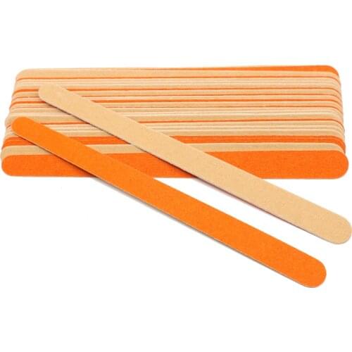 50Pcs Nail Art Sanding Files Double-sided Wooden Buffer Nail Art Files Orange Emery Board Lime a ongle Sandpaper Manicure Buffer