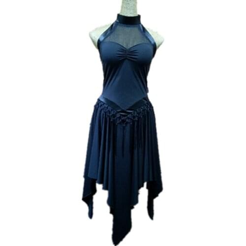 Latin Dance Dress Sleeveless Milk Silk Lady Ballroom Tango Dresses Cha Salsa Clothes For Women Latin Practice Wear DQ11331