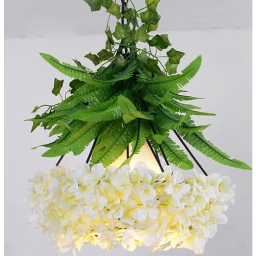 Music Restaurant Flower Shop Pendant Light Beauty Salon Net Red Hanging Lamp Creative Rural Simulation Green Plant pendant Lamp