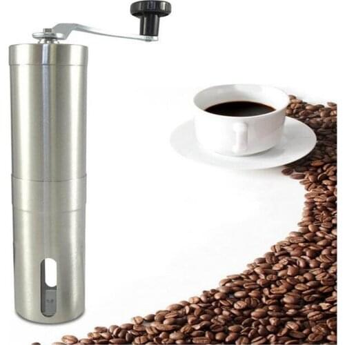 Home & travel Stainless Steel Manual Coffee Grinder Hand Coffee Bean Grinder Mill Spices Miller with Ceramic Burr Grinding Tool