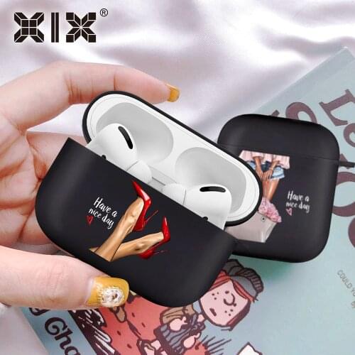 Silicone Cover for Airpods 1/2 Earphone Fashion Girls Woman Black Soft Protector Fundas Airpods Pro Case Air Pods ChargingBags
