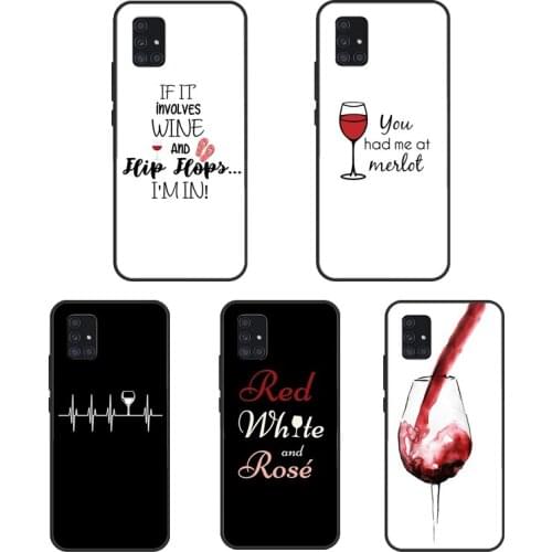 Red Wine Glass For Samsung A21S A20e A31 M11 M21 M31 Case For Galaxy A50 A70 A10 A20 A40 A51 A71 Cover