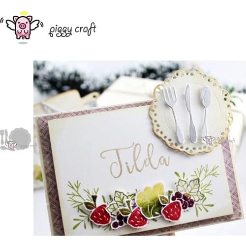 Piggy Craft metal cutting dies cut die mold Plate knife fork and spoon Scrapbook paper craft knife mould blade punch stencils
