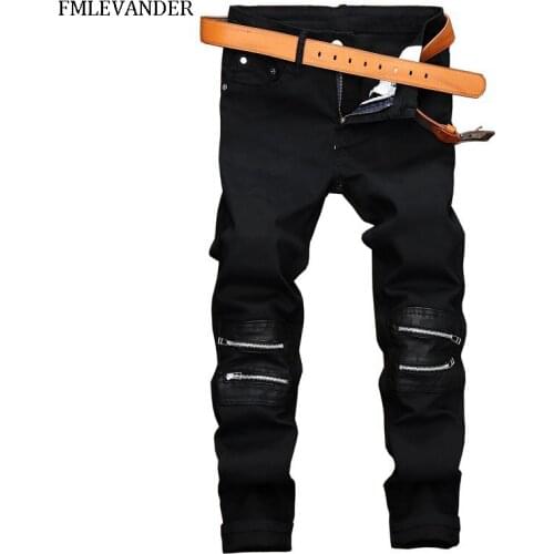 High Quality Plus Size 40 Vintage Straight Pants Stretch Denim Black Jeans For Men