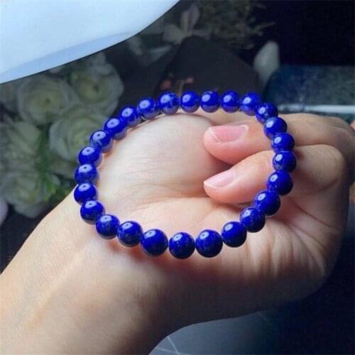 High Quality Natural Stone Lapis Lazuli Beaded Bracelets for Women Men Fashion Energy Bracelet Elastical Jewelry Gift