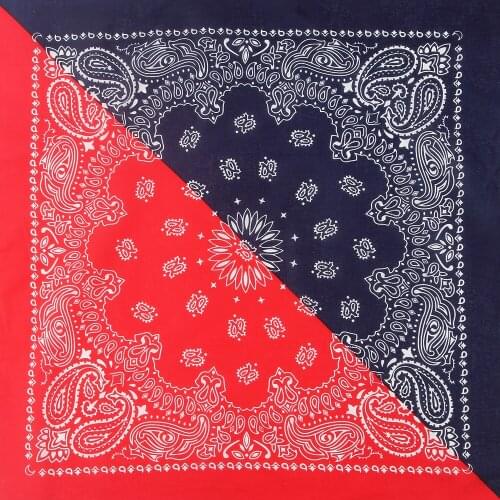 WINFOX New Cotton Navy Red Paisley Bandana Headwear For Mens Womens