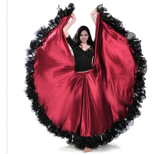Spanish Bullfight Festival Performance Dance Flamenco Skirts Falda Flamenca Gypsy Skirt For Women Plus Size Belly Skirt DL2873