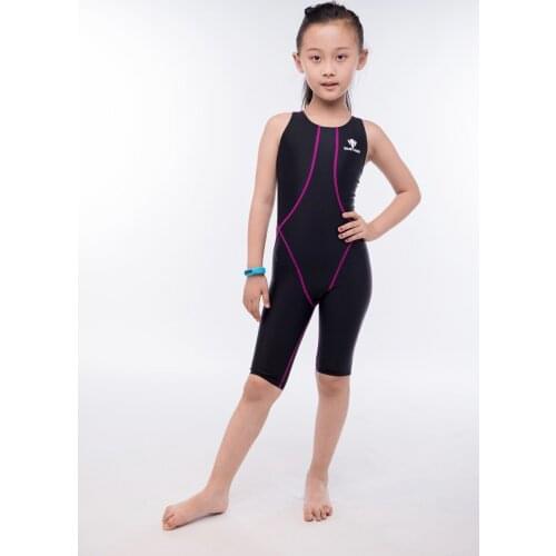Girls One Piece Professional Racing Surfing SwimWear Bathing Suit Kids Water Sport WaterProof SwimSuit Free Shipping Plus Size