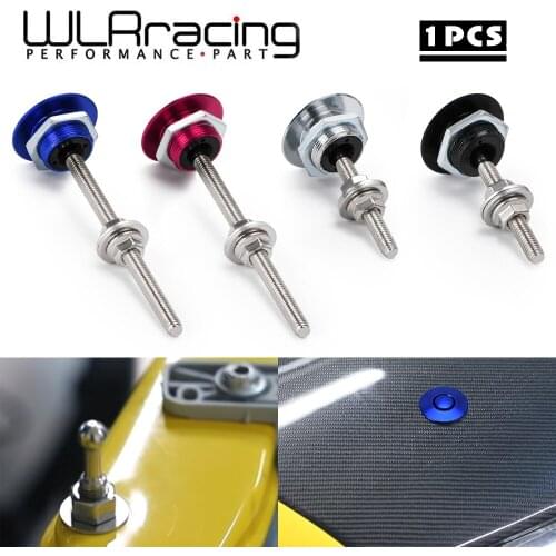 2 Pieces Universal 32mm/1.25" Push Button Billet Hood Pins Lock Clip Kit Engine Bonnets Lock Aluminum Car Quick Latch