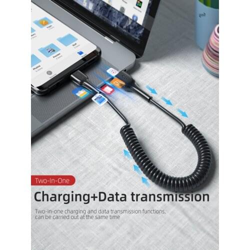 2 Types Essager USB Data Cable 3A Micro Android Data Cable Micro USB Cable Fast Charging Charger Spring Microusb Cable Wired