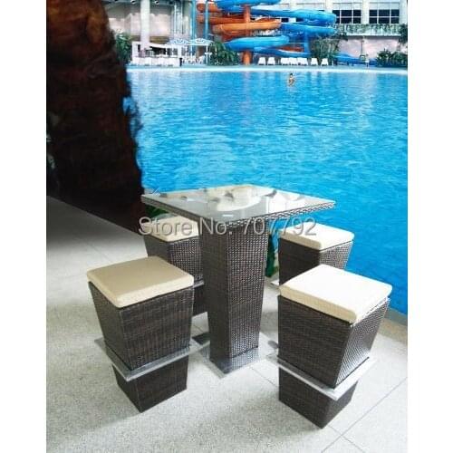 2017 New Design 5pc outdoor resin wicker dressing table set