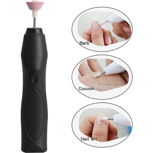 3 In 1 Electric Nail Drill Machine Mini Nail Polisher Portable Remover Kit Manicure Tool Hand Foot File Grinding Pedicure Black