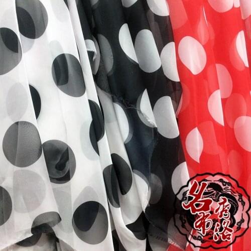 30 d printed chiffon fabrics polka dot transparent clothing outside yarn shawls scarf
