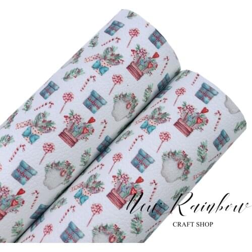 30x22cm/A4 Cartoon Santa Claus Faux Leatherette Cricut Material Sheet For Kids DIY Crafts, Bows, Accessories,Babyshoes