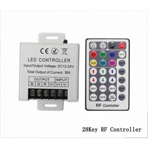 4PCS LED RGB controller RF remote controller 30A 36A 12V 24V 360W 720W 28key for rgb smd 5050 3528 led strip and module lights