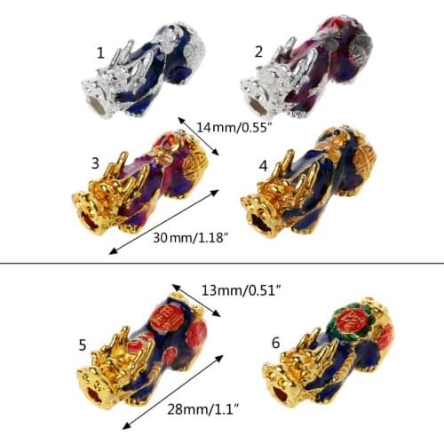 97QE Mood Temperature Color Change Chinese Pixiu Beads Lucky Amulet Jewelry Making