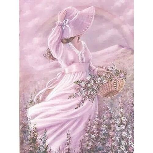 Diamond Painting Full Square Diamond "Pink Fairy" 3D Embroidery Cross Stitch Rhinestone 5D DIY Mosaic Decor Art decor