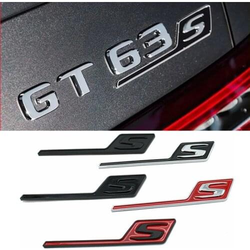 Car 3D S Stickers and Decals For Mercedes Benz C63 E63 AMG GTS GT43S GT63S A45S GLC63S Car Rear Trunk Body Emblem Badge Stickers
