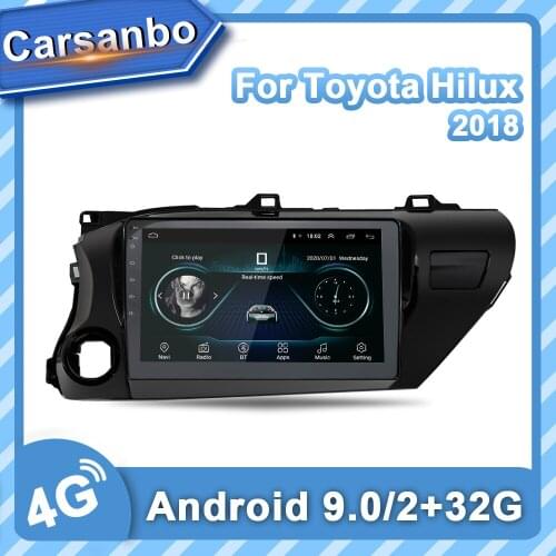 Carsanbo Android 9.0 Car DVD Radio 10.1 Inch 2.5D Navigation GPS Player for Toyota Hilux 2016-2018 Android Navigation Player