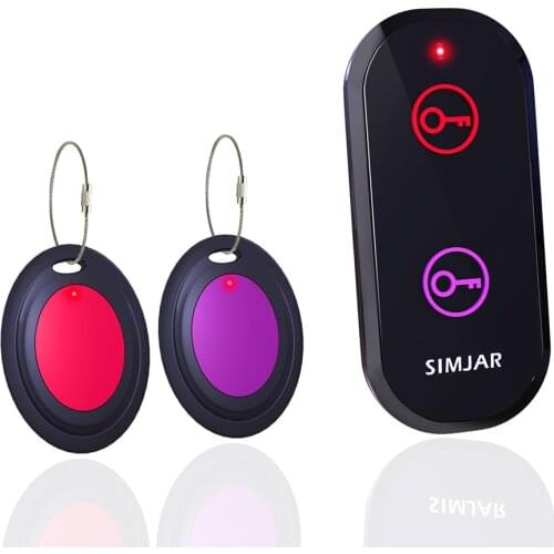 Basic Key Finder with 2 Receivers & 1 Remote, Wireless Remote Control RF Key Finder Locator Tracker for Keys Wallet Phone