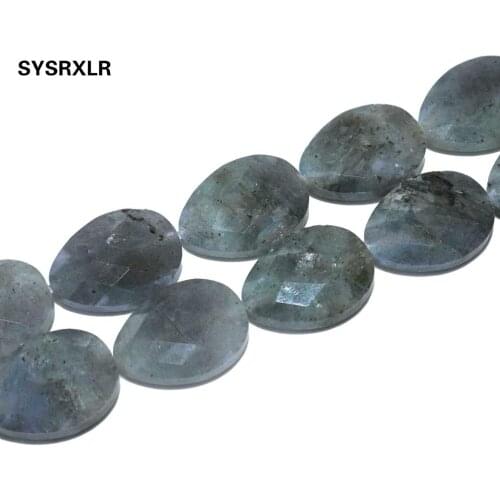 13 * 18mm Natural Faceted Gray Labradorite Stone Beads Water Drop Beads For Jewelry Making DIY Bracelet Earring Accessories