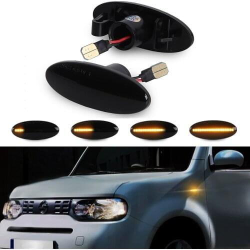 For Nissan Cube Juke Leaf Micra Note Qashqai X-trail Led Dynamic Turn Signal Light Side Fender Marker Sequential Blinker Lamp