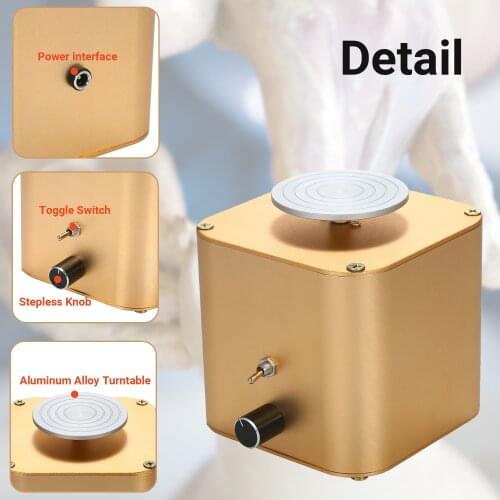 Electric Pottery Wheel Ceramic Machine with 6cm Turntable Clay Sculpting Wheel Variable Speed Clockwise/Anticlockwise Rotation