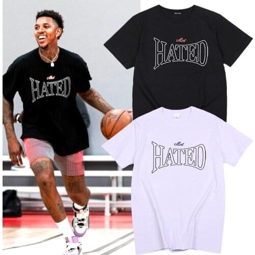 Nick Young Same Style Basketball Fan Tee Most Hated Print Short-sleev Tops Women Men Oversized Sportswear Fitness Camisetas Tee