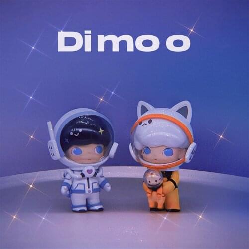 Blind Box Dimoo Space Travel Blind Box Series Specific Figure Toys Kawaii Toy Girl Popular Gift Surprise Cute Doll Home Decor