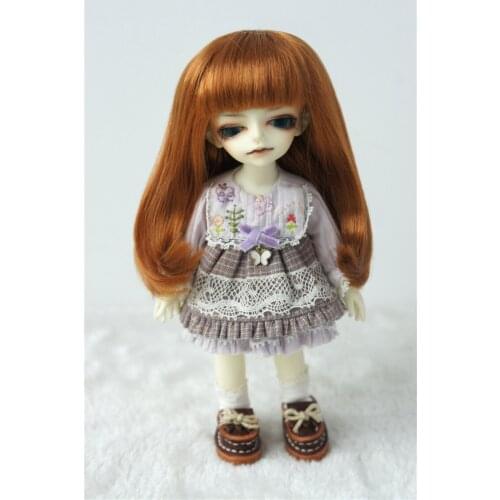JD319B 4-5inch 11-13CM Long Straight with curls tails full Bangs Synthetic mohair 1/12 BJD doll wigs