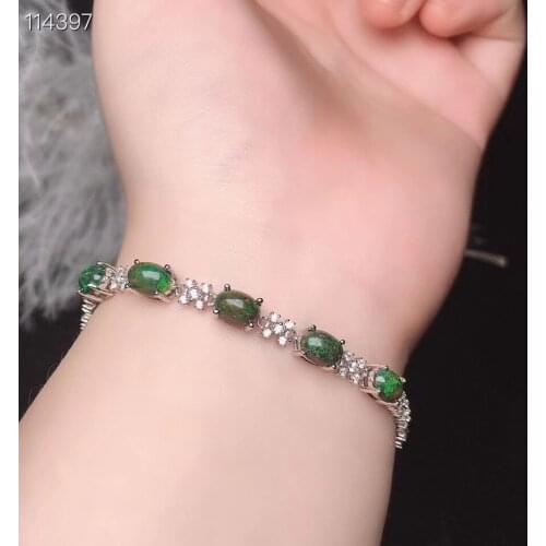 Best Gift Real Natural 925 sterling silver Fine jewelry OPal Bracelet Natural And Real Opal Bracelet
