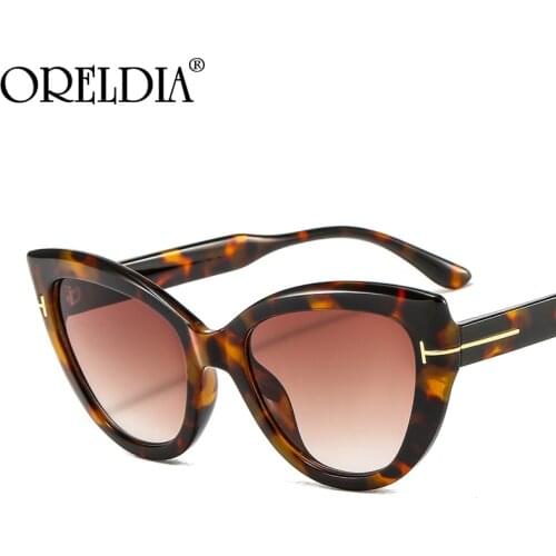 Fashion Cat Eye Sunglasses Ladies Gradient Color Flat Glasses T-Shaped Decorative Sunglasses 2020 Latest Glasses Sunglasses Hot