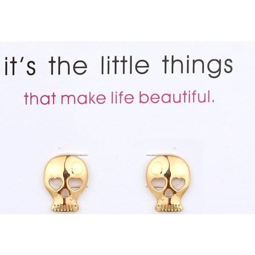 12pairs Fashion Jewelry Earrings For Women Fearless Skull Stud Earrings
