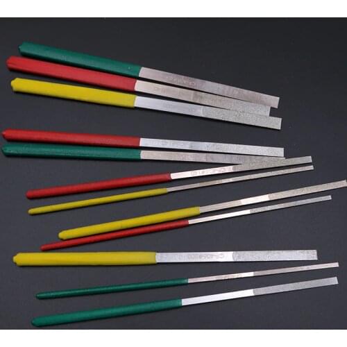 12pcs Thin diamond plating hand file differernt width flat needle file polishing diamond file set with differernt grit 2mm