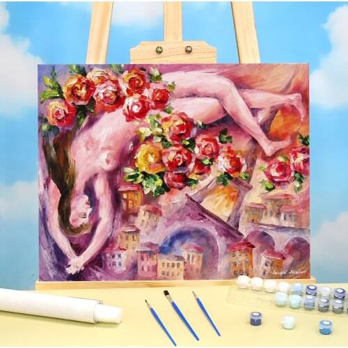 Oil Painting Style Coloring By Numbers Painting Set Oil Paints 50*70 Oil Painting Handmade For Adults Wall Art Handicraft