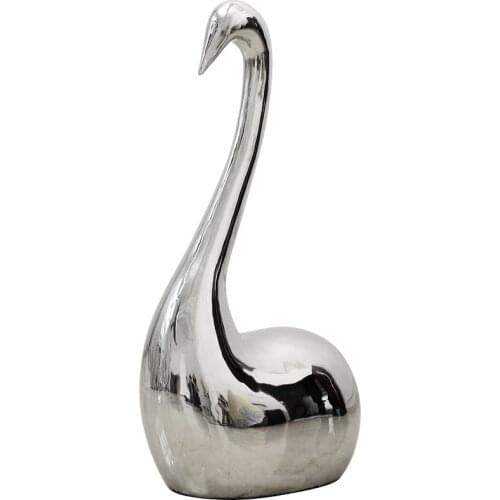 Outdoor sculpture stainless steel pool hotel lobby Sales Office flower garden outdoor large ornaments crafts Swan