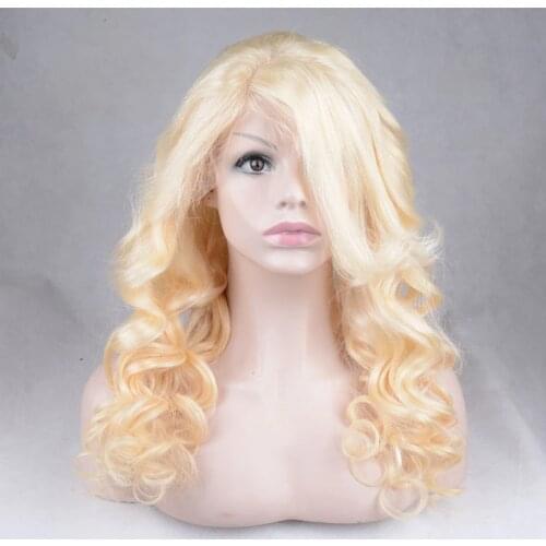 Remy Human Hair Glueless Lace Front Wig Blonde Water wave Long 13x4 hd lace front wig