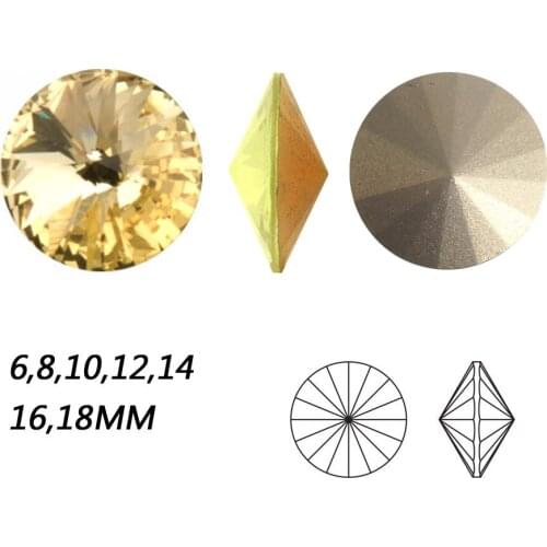 NYMR #1122 All Sizes Jonquil Rivoli Glass Strass Pointback With Claw Setting Sew On Crystal Fancy Rhinestone